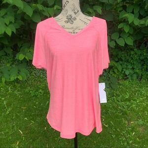 Pink Leg3nd lightweight slightly sheer workout V-Neck